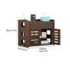 WiFi Router Storage Cabinet Hidden Box, Floor Standing Router Storage Box Modem, Invisible Storage Double-Deck Shelf for Home and Office(Brown,14.2x8.7x11.8in) view 2