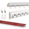Adhesive Curtain Rod Holder Curtain Track Ceiling/Wall Mount Renter Friendly Curtains Rails No Drill White Black with Clip and Hook for Room Divider Shower(White,90cm/3ft) view 1