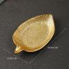 ADFLTFC Gold Tray Decorative, Leaf Shaped Trinket Dish, Leaf Tray Fruit Plate Tray Fruit Bowl Leaf Tray Decorative Fruit Plate Serving Dessert Plate for Home(B) view 3