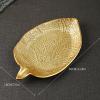 ADFLTFC Gold Tray Decorative, Leaf Shaped Trinket Dish, Leaf Tray Fruit Plate Tray Fruit Bowl Leaf Tray Decorative Fruit Plate Serving Dessert Plate for Home(B) view 4