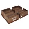 HANIHUA 4 Pack Bed Risers 2 inch Heavy Duty Dark Brown, Furniture Risers view 1