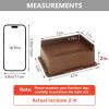 HANIHUA 4 Pack Bed Risers 2 inch Heavy Duty Dark Brown, Furniture Risers view 2
