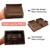 HANIHUA 4 Pack Bed Risers 2 inch Heavy Duty Dark Brown, Furniture Risers view 4