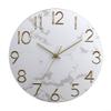 12 Inch Round Marble Pattern Wall Clock Silent Non-Ticking Clock For Living Room, Bedroom, Three-Dimensional Characters Silent Modern Wall-mounted Clock view 1