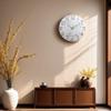 12 Inch Round Marble Pattern Wall Clock Silent Non-Ticking Clock For Living Room, Bedroom, Three-Dimensional Characters Silent Modern Wall-mounted Clock view 2