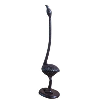 Healifty Vintage Flamingo Paper Towel Holder Metal Kitchen Roll Stand with Non Slip Base Sturdy Iron Construction for Bathroom and Home Decor Fits Standard Towels Functional Countertop