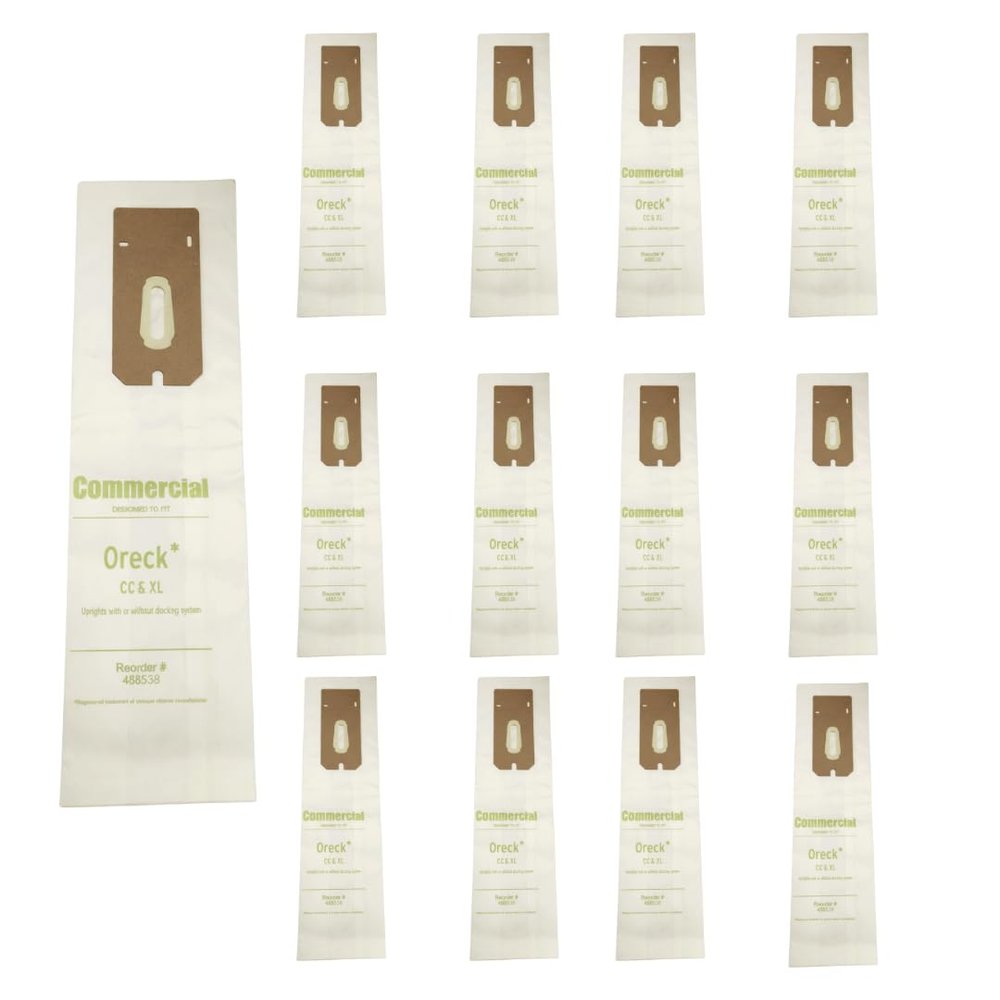 12-Pack Replacement Vacuum Cleaner Bags for Oreck XL/CC, Oreck Elevate Upright Vacuum Collection Durable Design VacBagsUSA.