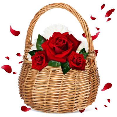 UKCOCO Rustic Wicker Wedding Flower Basket with Handle Handwoven Willow Storage Basket for Flower Elegant Petal Scattering and Wedding Favor Presentation for Home Use
