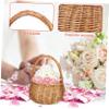 UKCOCO Rustic Wicker Wedding Flower Basket with Handle Handwoven Willow Storage Basket for Flower Elegant Petal Scattering and Wedding Favor Presentation for Home Use view 3