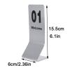 Hoiweqr Wedding Table Number, Stainless Steel Table Numbers 1-10/20/30 Double Side Restaurants Table Number Card Signsfor Banquet Restaurant Party Decor(1-30) view 3