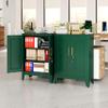 GAIOUS Green Metal File Cabinet with Lock (Two Units), Steel Storage Cabient with 2 Doors and 2 Adjustable Shelves, Multifunctional Locked Cabinet for Home/Office/Garage/Tool Room, Accent Furniture view 2