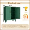 GAIOUS Green Metal File Cabinet with Lock (Two Units), Steel Storage Cabient with 2 Doors and 2 Adjustable Shelves, Multifunctional Locked Cabinet for Home/Office/Garage/Tool Room, Accent Furniture view 3