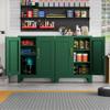 GAIOUS Green Metal File Cabinet with Lock (Two Units), Steel Storage Cabient with 2 Doors and 2 Adjustable Shelves, Multifunctional Locked Cabinet for Home/Office/Garage/Tool Room, Accent Furniture view 4