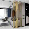 7 Pcs Adjustable Height Room Divider - Iron Privacy Screens for Bed, Living Room, and Office Use |(Gold,125cm) view 1