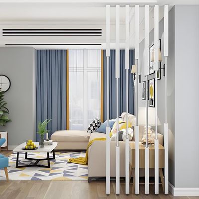 7 Pcs Adjustable Height Room Divider - Iron Privacy Screens for Bed, Living Room, and Office Use |(White,215cm)