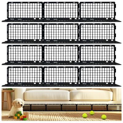 Furniture Underneath Stoppers, 12 Pcs Under Couch Blockers, Bed Plastic Under Blockers, Spliced Barriers to Stop Small Items Or Pets Going Under Sofa, Couch Gap Protectors