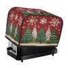 2 Slice Toaster Cover,Christmas Tree Snowflakes on Red Small Kitchen Appliance Bread Machine Cover with Pockets,Dust & Fingerprint Protection view 1