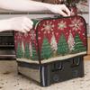 2 Slice Toaster Cover,Christmas Tree Snowflakes on Red Small Kitchen Appliance Bread Machine Cover with Pockets,Dust & Fingerprint Protection view 2
