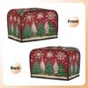 2 Slice Toaster Cover,Christmas Tree Snowflakes on Red Small Kitchen Appliance Bread Machine Cover with Pockets,Dust & Fingerprint Protection view 3