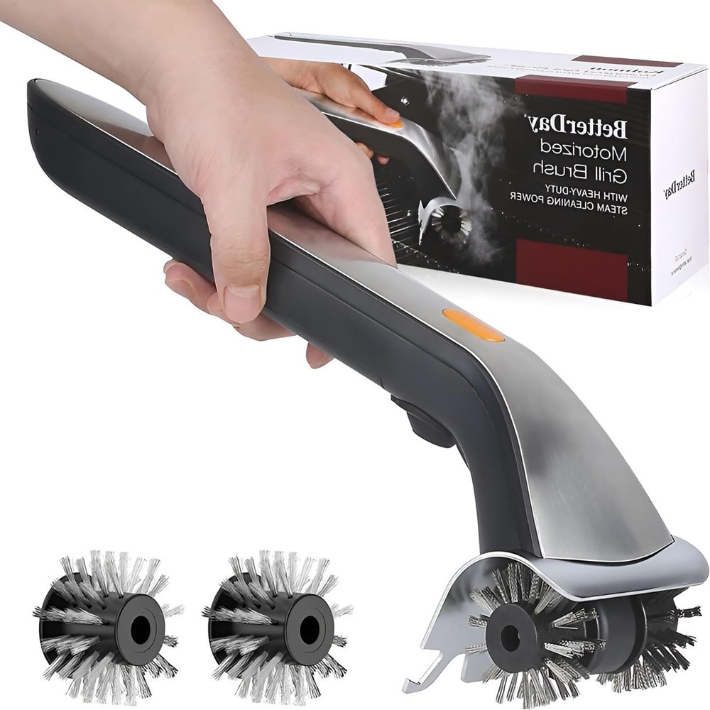 Electric Grill Brush and Scraper,Electric Stainless Steel Brush,360 Rotating Cleaner Heads,Automatic BBQ Brushes,Automatic Brushes with Water Reservoir