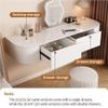 Qivzixamjr Floating Makeup Vanity for Wall, Wall Mounted Desk with Drawers, Wood White Corner Desk, Modern Dressing Table for Bedroom(47.2in) view 3