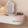 Qivzixamjr Floating Makeup Vanity for Wall, Wall Mounted Desk with Drawers, Wood White Corner Desk, Modern Dressing Table for Bedroom(47.2in) view 4