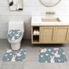 Anti-Slip Floor Mat Set of 3 MSRHIUEF Cartoon Cute Bunny Stamp U-Shaped Toilet Floor Mat, Tightly Attached, Absorbent & Durable, Thick & Comfortable view 2