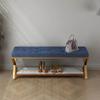 Shoe Bench Storage - Entry Bench Seat for Hallway, Front Door, Living Room, Mudroom - Sturdy Iron Frame view 2
