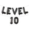 10th Birthday Decorations for Boys, Video Game Level 10 Birthday Decorations balloon Banner Backdrop Hanging letter for Gamer Party Supplies (LEVEL 10 Black) view 1