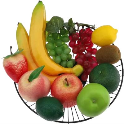 ERJGIKL Artificial Fruits Artificial Fruits Set Decoration Home Pineapple Grape Strawberries Pear Oil Orange Lemon Wax Apple Banana Peach Combination(Color 03)