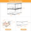 4 Pack Stackable Storage Drawers, Bathroom & Undersink Organizer with Removable Dividers - Acrylic Drawer Organizers with Handles for Fridge, Kitchen Cabinet, Pantry Storage view 3