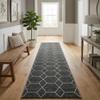 Rugs.com - Lattice Frieze Rug 16 Ft Runner Dark Gray Easy-Clean Runner Rug, Ideal for Hallways, Entryways, and High-Traffic Areas view 1