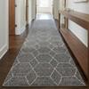 Rugs.com - Lattice Frieze Rug 16 Ft Runner Light Gray Easy-Clean Runner Rug Perfect for Hallways, Entryways, and Long Corridors view 1