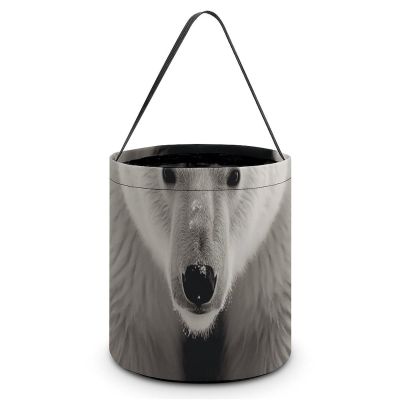 FCTVSKLN Halloween Bucket with Handles, Trick Or Treat Bags, Candy Tote Bag, Gift Baskets Polar Bear