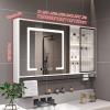 YPIOUREN Bathroom Mirror Cabinet Wall MountedBathroom Wall Cabinet Medicine Cabinet,Mirrored Bathroom Wall CabinetContemporary Suspended Bathroom Vanitiesfor Bathroom Laundry(Right,80cm/31.4in) view 2