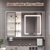 YPIOUREN Bathroom Mirror Cabinet Wall MountedBathroom Wall Cabinet Medicine Cabinet,Mirrored Bathroom Wall CabinetContemporary Suspended Bathroom Vanitiesfor Bathroom Laundry(Right,80cm/31.4in) view 3