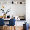 2xhome Set of 2 Modern Armless Dining Chairs | Plastic Shell Seat with Wooden Legs | Indoor or Outdoor Use | Home Kitchen Patio, Blue view 2