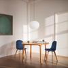 2xhome Set of 2 Modern Armless Dining Chairs | Plastic Shell Seat with Wooden Legs | Indoor or Outdoor Use | Home Kitchen Patio, Blue view 3