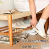 2 Double-Layer Storage Flip Compartment Wood Shoe Bench with Sponge Cushion Shoe Rack for Entrances Corridors Heavy Duty(39.4in) view 4