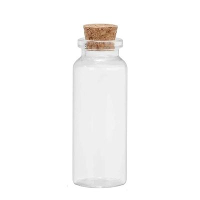 WOHATOO Mini Glass Bottles and Corks Diameter 22mm, 5ml-30ml Gravel Bottles Easy Use for Decor 5pcs(10ml*22mm*50mm)