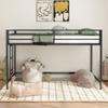 YJNKU Junior Twin Loft Bed Metal Frame Black, Space Saving Low Bunk Bed for Kids Teens and Adults, Sturdy Square Tube Loft Bed with Guardrails and Easy Climbing Ladder for Bedroom view 1