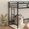 YJNKU Junior Twin Loft Bed Metal Frame Black, Space Saving Low Bunk Bed for Kids Teens and Adults, Sturdy Square Tube Loft Bed with Guardrails and Easy Climbing Ladder for Bedroom view 3