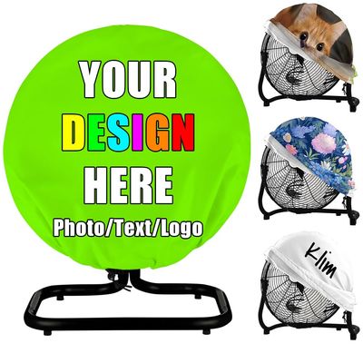 Custom Fan Dust Cover Personalized with Photo Text Logo Waterproof Washable Dustproof for 18" 20" Table Fan Covers, LawnGreen