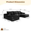 108" W Corduroy Sectional Boneless Cloud Couch with Chaise & Ottoman, No Assembly Required, U Shaped Modular Sectional Sofa, Cozy Fluffy Sofa for Living Room (Black, Right Facing Chaise+Ottoman) view 2