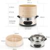 Electric Food Steamer for Cooking Vegetable Steamer with 2-Tier Bamboo Steamer with 60 Min Timer Auto Shut-Off & Boil Dry Protection 1500W view 2