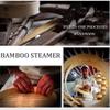 Electric Food Steamer for Cooking Vegetable Steamer with 2-Tier Bamboo Steamer with 60 Min Timer Auto Shut-Off & Boil Dry Protection 1500W view 3