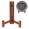 HOBBIESAY 2Pc Wood Plate Display Stands 3.54x5.20x6.89 Inch Plate Wood Holders Rustic Solid Wooden Tabletop Saucer Rack Folding Picture Frame Holder for Plates Picture Photo Display view 1