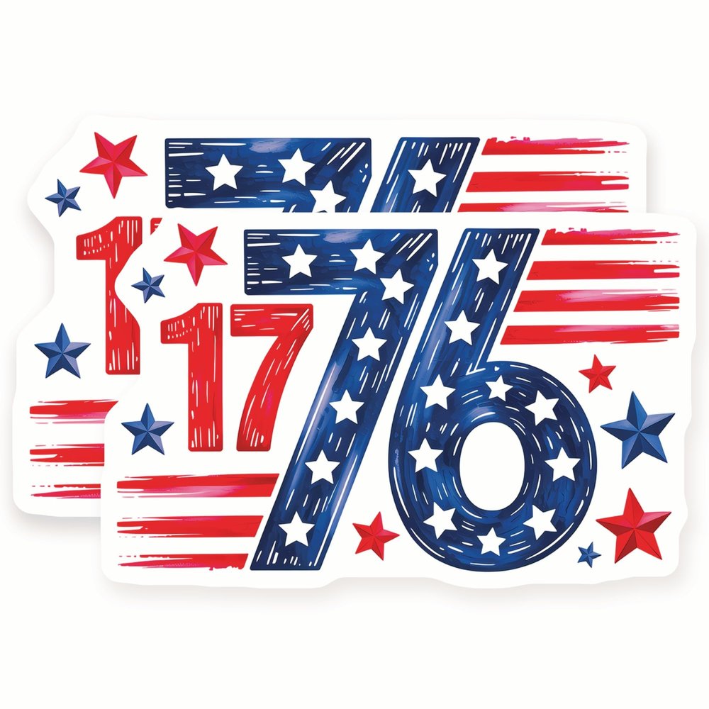 1776 Magnets - Patriotic - Independence Day - USA Pride - 2 Pack 5" Wide Design - Sticks to Fridges, Lockers, Toolboxes & More - Made in USA - AQM3379