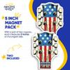 Guitar Flag Magnets - American Flag - Patriotic Decor - Music Lover - 2 Pack 5" Wide Design - Sticks to Fridges, Lockers, Toolboxes & More - Made in USA - AQM3156 view 4