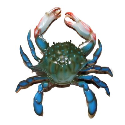 4 - Decorative Blue Crab Wall Decor, Poly-Resin, 6 Inch, 3D Realistic Design, Green and Blue with White and Red Accents, Indoor Mounting, CR-02